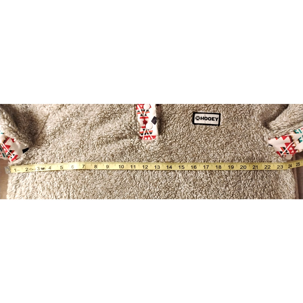 Hooey Teddy Sherpa Fleece Pullover Snap Neck Aztec Western Jacket Relaxed L - Picture 11 of 16